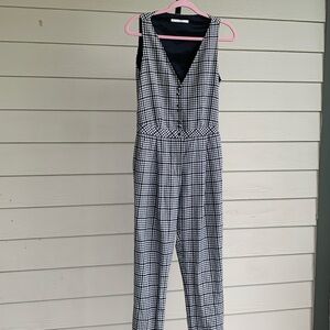 RARE Uterque plaid sleeveless vneck jumpsuit medium 28